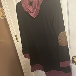 Famulily cowl neck long tunic top/sweaterdress Medium